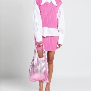 Anita Bilardi hobo bag: medium, leather, metallic rose